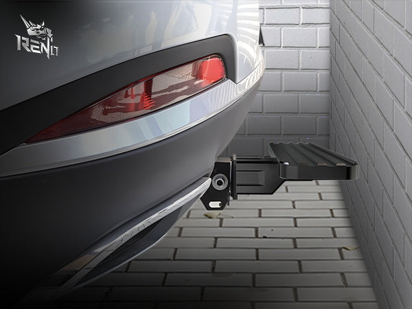RENO Hitch Step, Rear Bumper Guard Protector Compatible with 2" Receiver Truck Car SUV Vehicles Bumper Step (Aluminium, Black, 1Pack)