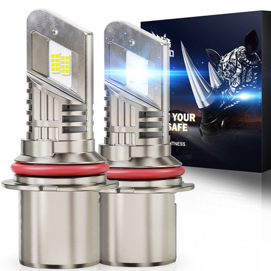 RENO LED Headlight Bulbs, 22000LM 6500K 100W/Pair Fog Lights Built-in Cooling Fan In Line Plug and Play Light Bulb, Pack of 2