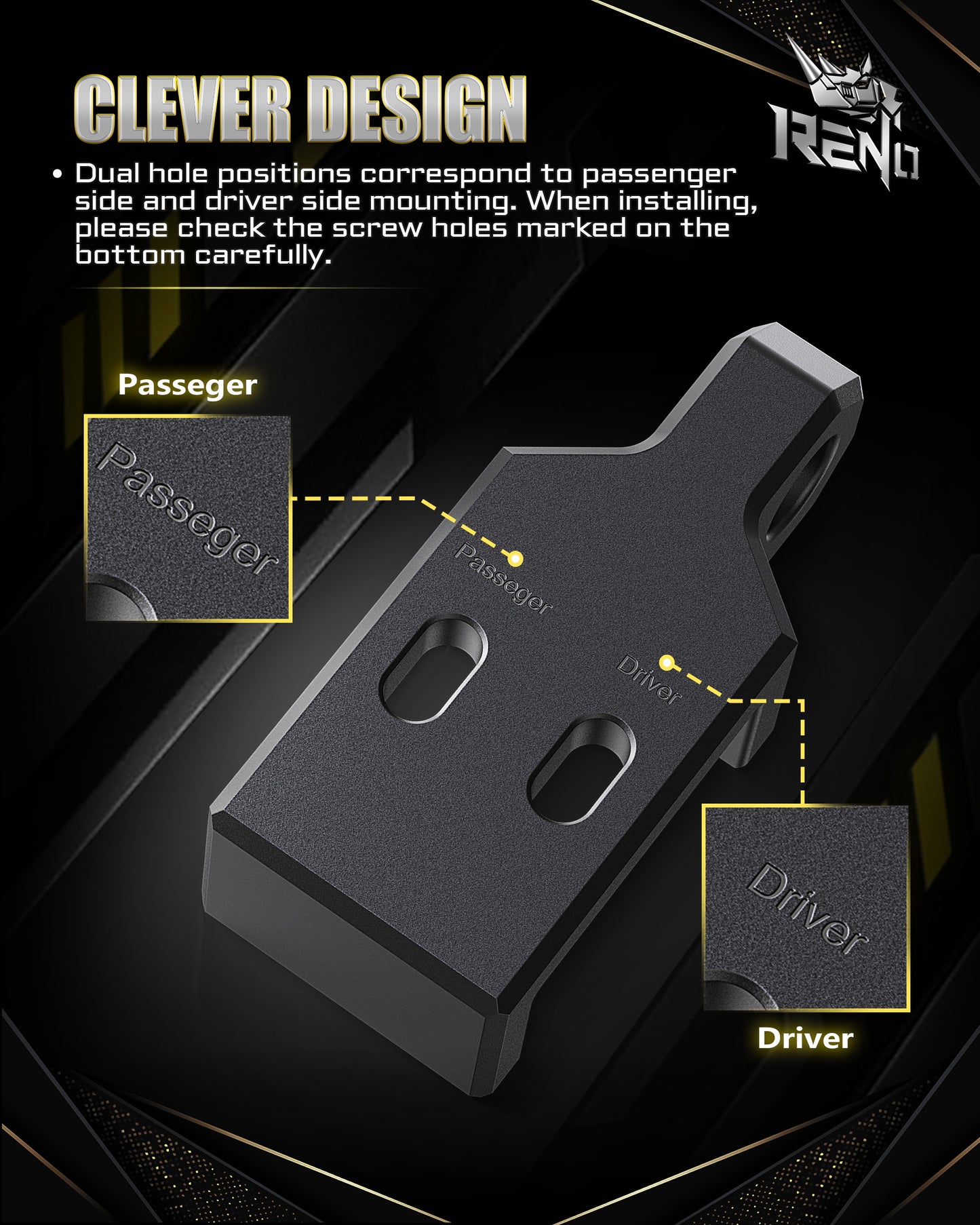 RENO 2009-2023 Toyota Tacoma Front Tow Hook, Front Demon Hook Replacement (Aluminum, Black, Set of 2)