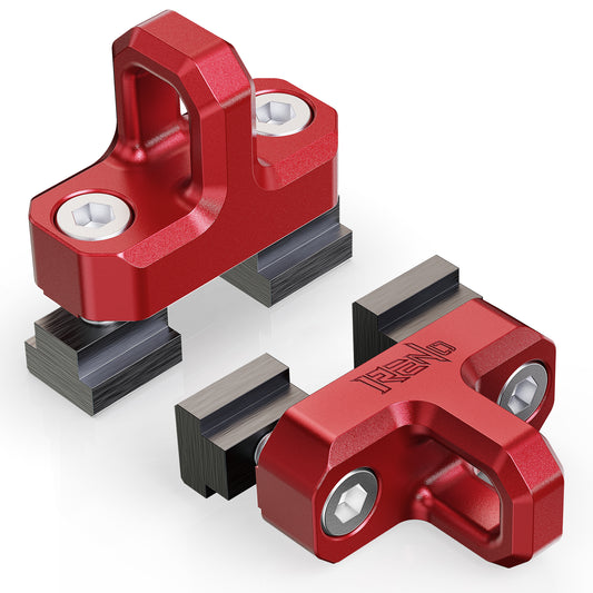 RENO Truck Bed Rail Cleats Tie Down Anchors Bed Rail Cleats For Tacoma Tundra Gladiator Small Size (Black/Red, 2pcs)