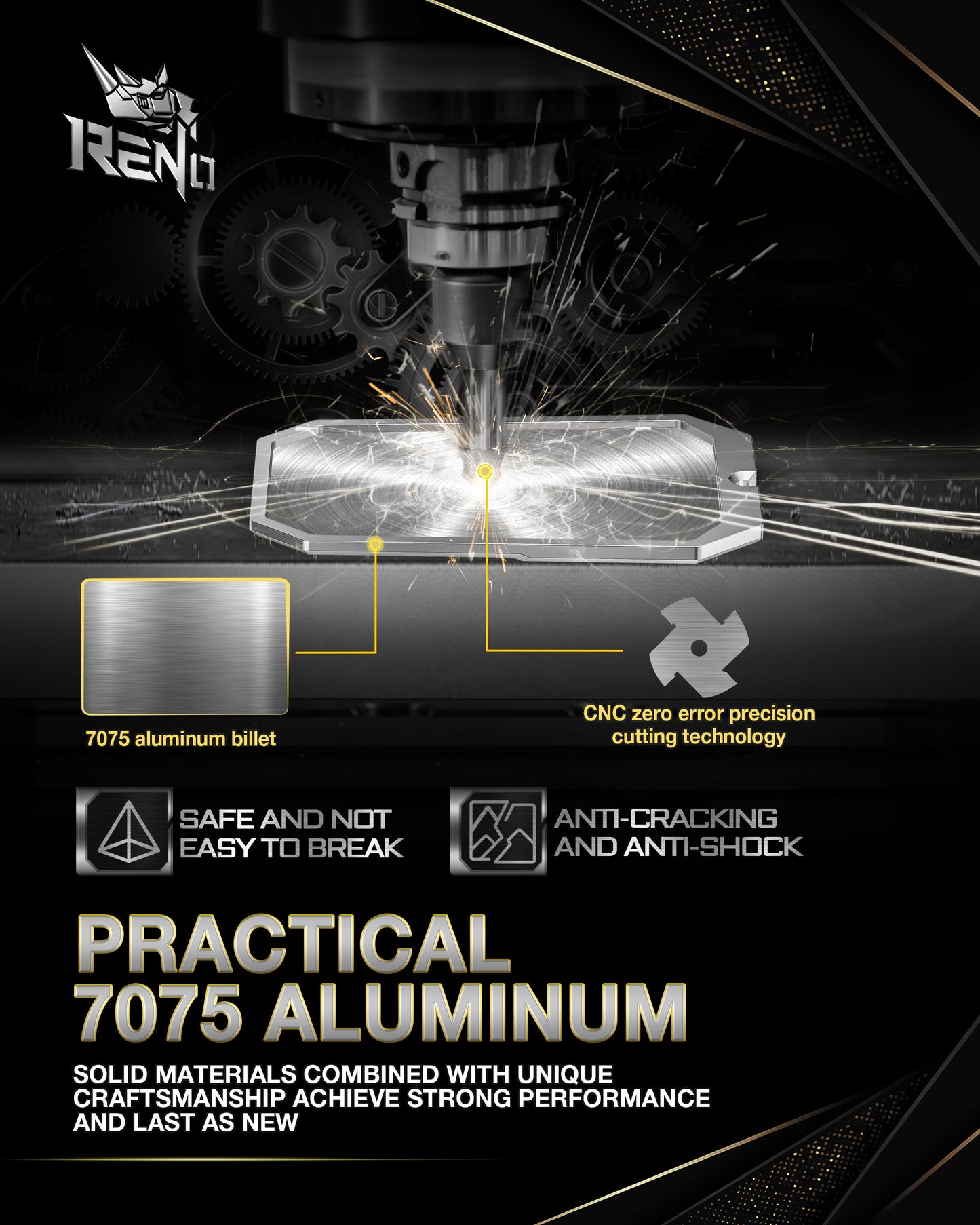 RENO Jeep Wrangler Mirrors Doors Off, Aluminum CNC Side Mirrors