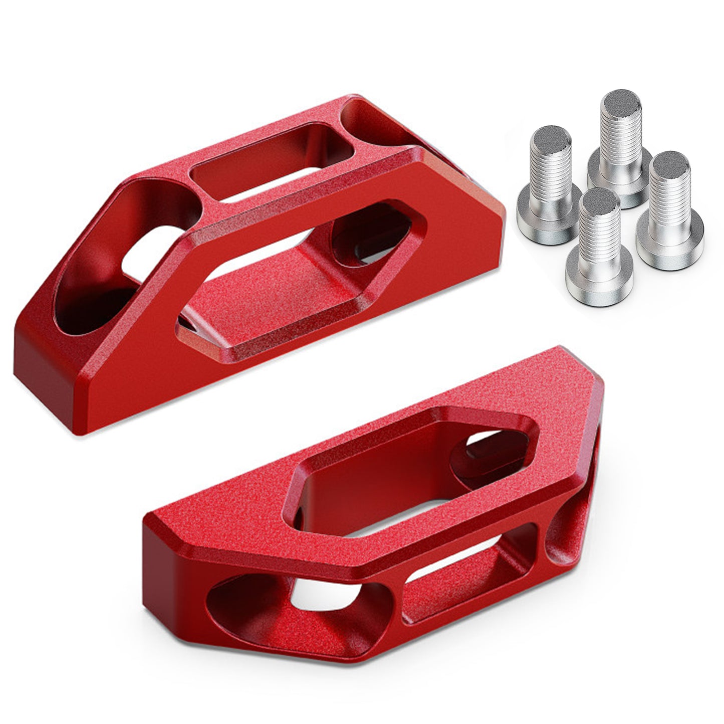 RENO Tie Down Hooks, Trailer Bed Tie Down Anchors Compatible with 2007-2025 Tundra / 2005-2026 Tacoma / 2023-2025 Sequoia, Replaces OEM 663120C010, 66312-0C010 (Aluminium, Black/Red/Silver, 2PCS)