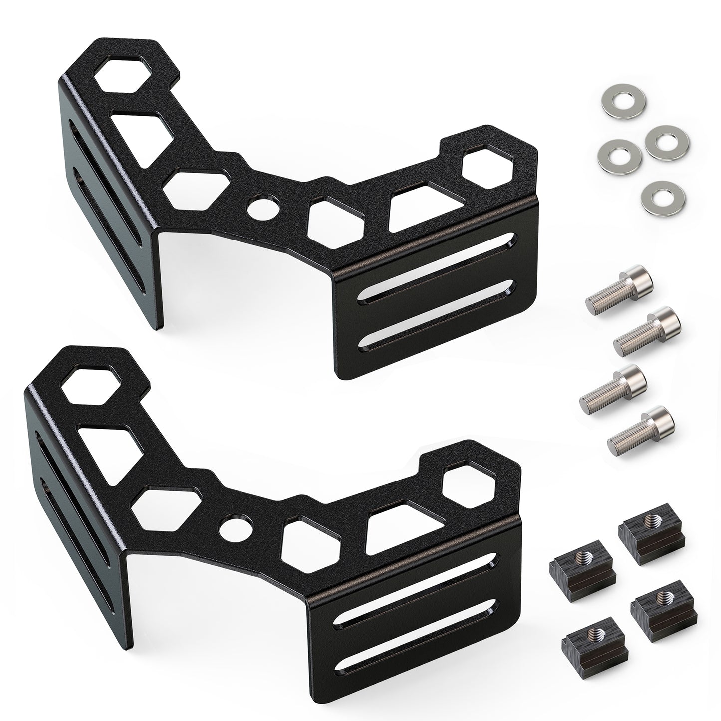 RENO Bed Rail Corner Gusset, Compatible With 2005-2015 & 2024+ Tacoma (Not Fit 2016-2023) Cargo Trailer - 304 Stainless Steel, Black, Pack of 2