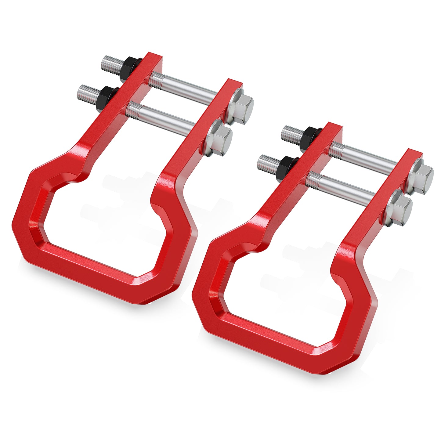 RENO Recovery Hooks, Compatible with 2015-2026 Colorado / 2015-2022 GMC Canyon, Replace OEM 85137120, 23253074, 84052991, 23169966, 52025508 (304 Stainless Steel, Red, 2pcs)