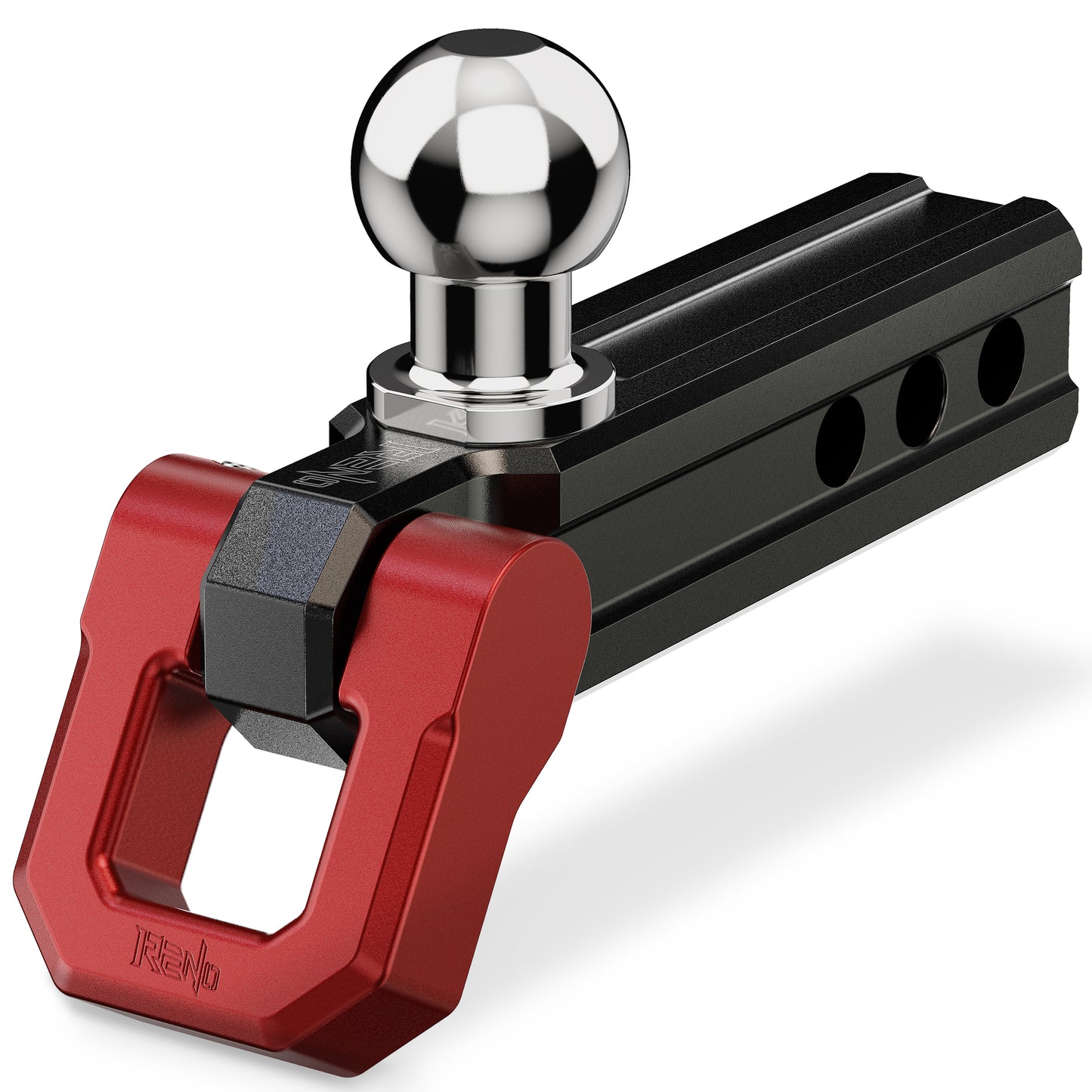 RENO Trailer Hitch, Aluminum Tow Hitch Compatible with 2 inch Receiver Hitch with 2" Ball Mount Fits 3/4" D-Ring Shackle or Soft Shackle - 6,000 LBS GTW (1 Pack)