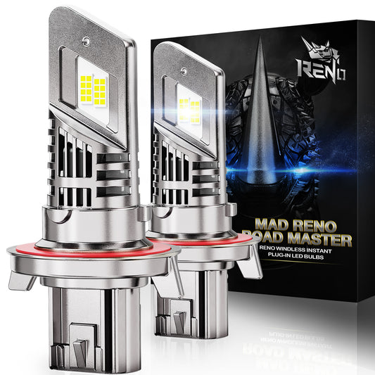 RENO H13 LED Bulb, Cool Fan CANBUS Ready 1200% Brighter, 6500K Cool White 38000LM, Mini Size 2 Pcs