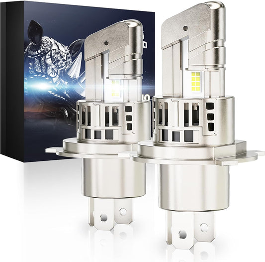 RENO H4/9003/HB2 LED Headlight Bulbs Built-in Cooling Fan 6500K White 44000LM IP68 2 Pcs