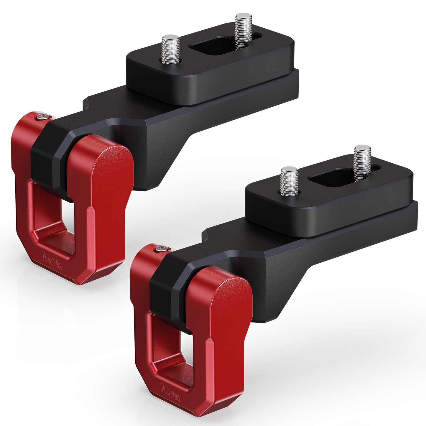 RENO Aluminum Rear Tow Hook, Bronco Tow Hooks with 3/4" D-Ring Shackle Compatible with 2021-2024 Bronco Truck Vehicle Towing Recovery, Replace OEM M-18954-BTHR (Black, 2Pcs)