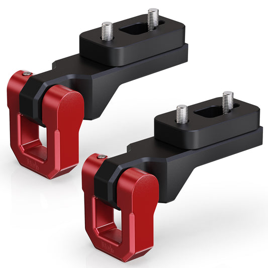 RENO Aluminum Rear Tow Hook, Bronco Tow Hooks with 3/4" D-Ring Shackle Compatible with 2021-2024 Bronco Truck Vehicle Towing Recovery, Replace OEM M-18954-BTHR (Black, 2Pcs)