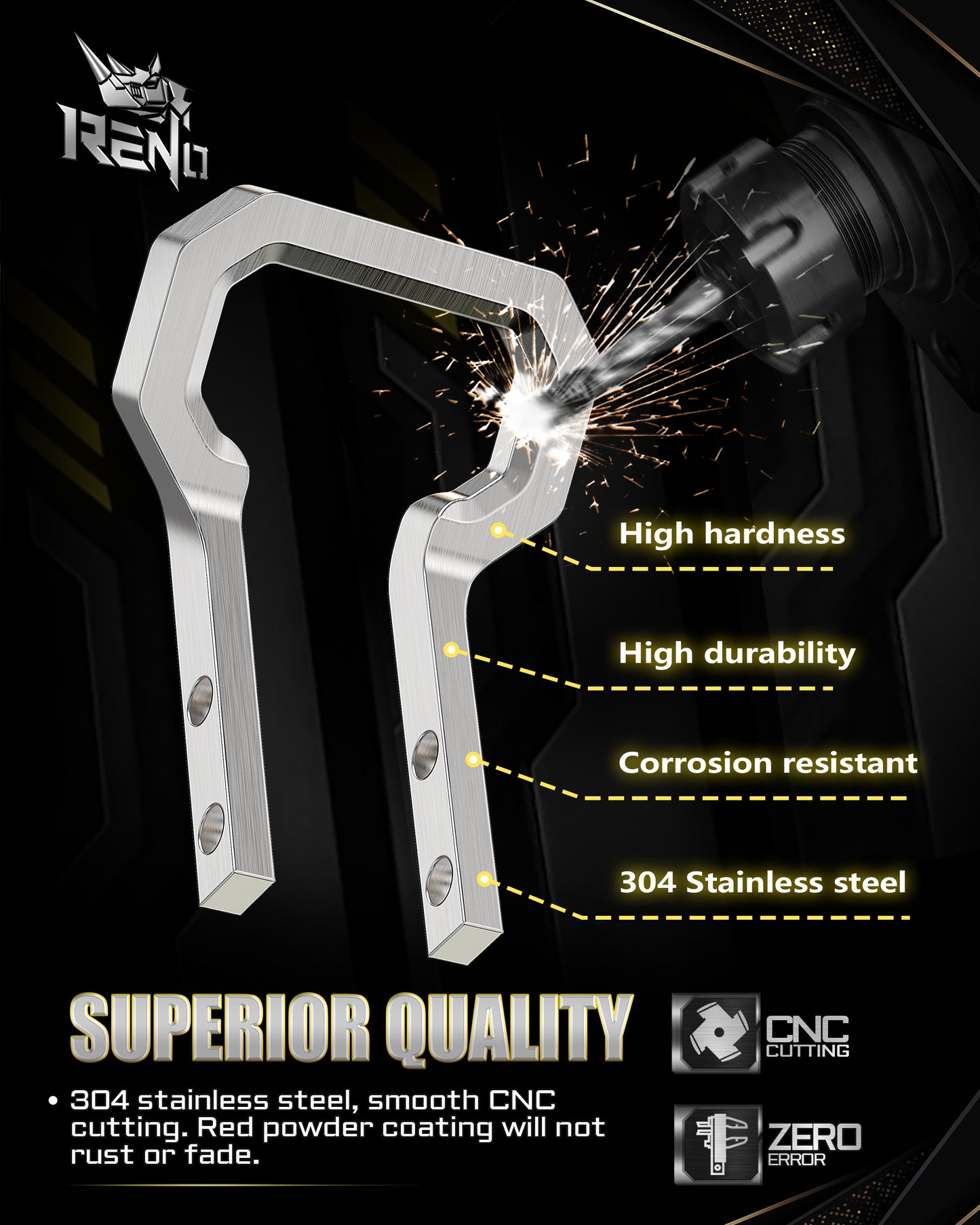 RENO Recovery Hooks, Compatible with 2015-2026 Colorado / 2015-2022 GMC Canyon, Replace OEM 85137120, 23253074, 84052991, 23169966, 52025508 (304 Stainless Steel, Red, 2pcs)