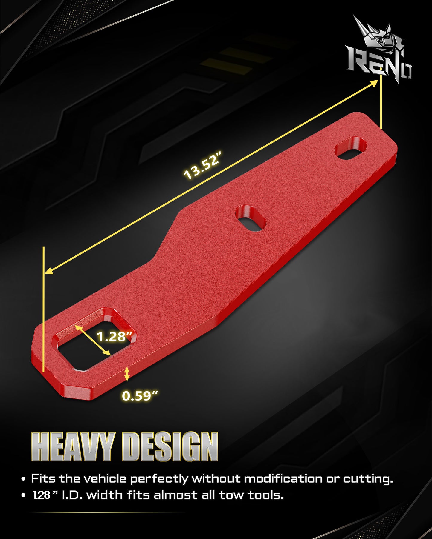 RENO Tacoma Rear Tow Hooks, Recovery Points Compatible with 2024-2026 Tacoma 4th Gen, Replaces PT989-35245-03 ( 304 Stainless Steel, Red, 2pcs)
