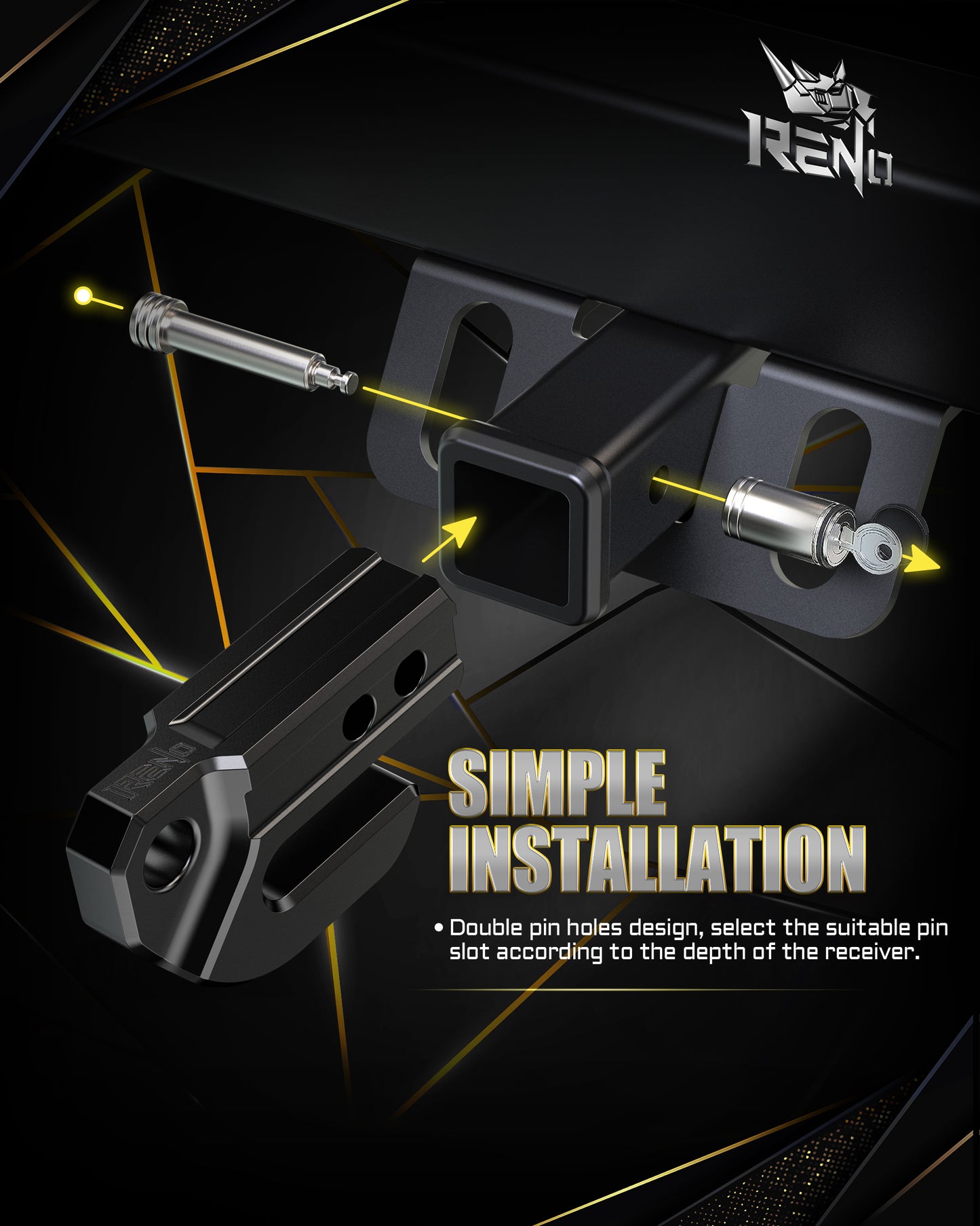 RENO Hitch Slider, 2" Receiver Hitch Slider Skid Protection