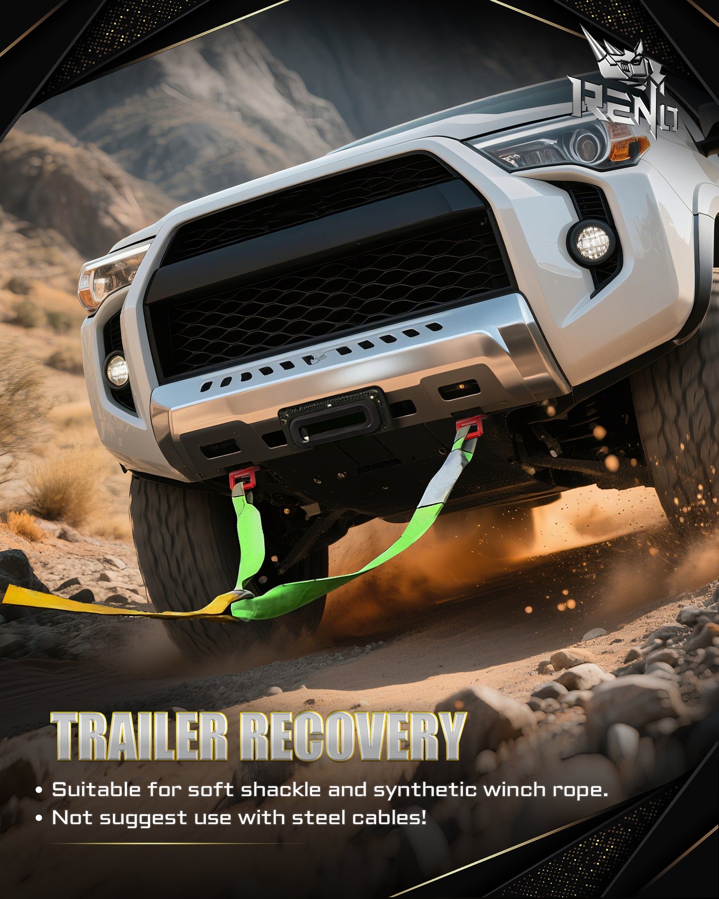 RENO Front Tow Hooks, Recovery Hook Compatible with 2024-2026 Tacoma/Land Cruiser / 4 Runner / GX550, Replace OEM 51960-A1010/PT974-35250 (304 Stainless Steel, Red, Pack of 2)