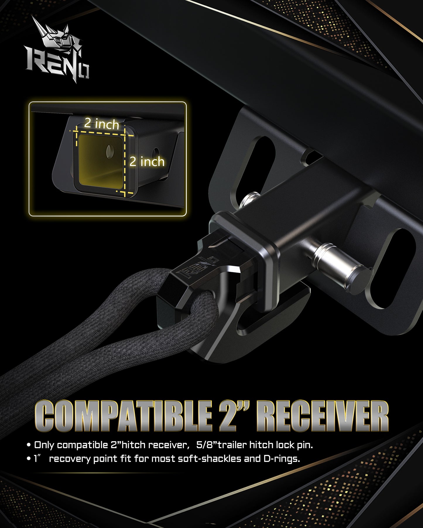 RENO Hitch Slider, 2" Receiver Hitch Slider Skid Protection