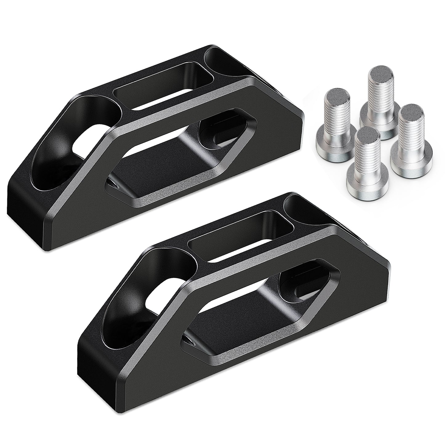 RENO Tie Down Hooks, Trailer Bed Tie Down Anchors Compatible with 2007-2025 Tundra / 2005-2026 Tacoma / 2023-2025 Sequoia, Replaces OEM 663120C010, 66312-0C010 (Aluminium, Black/Red/Silver, 2PCS)