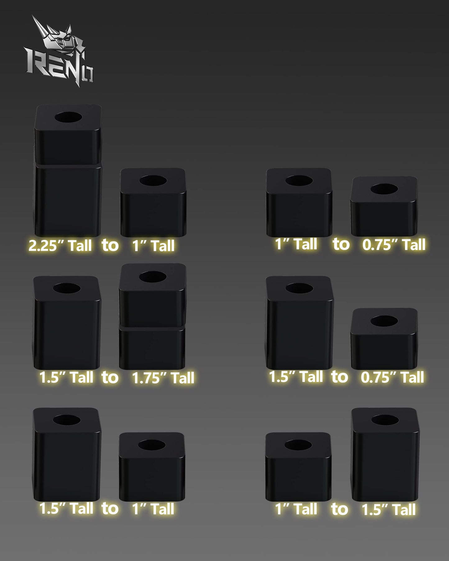 RENO Seat Spacers, Front Driver or Passenger Recline Lift Kit 3/4"-2.25" Compatiable with F150 F250 F350 F450