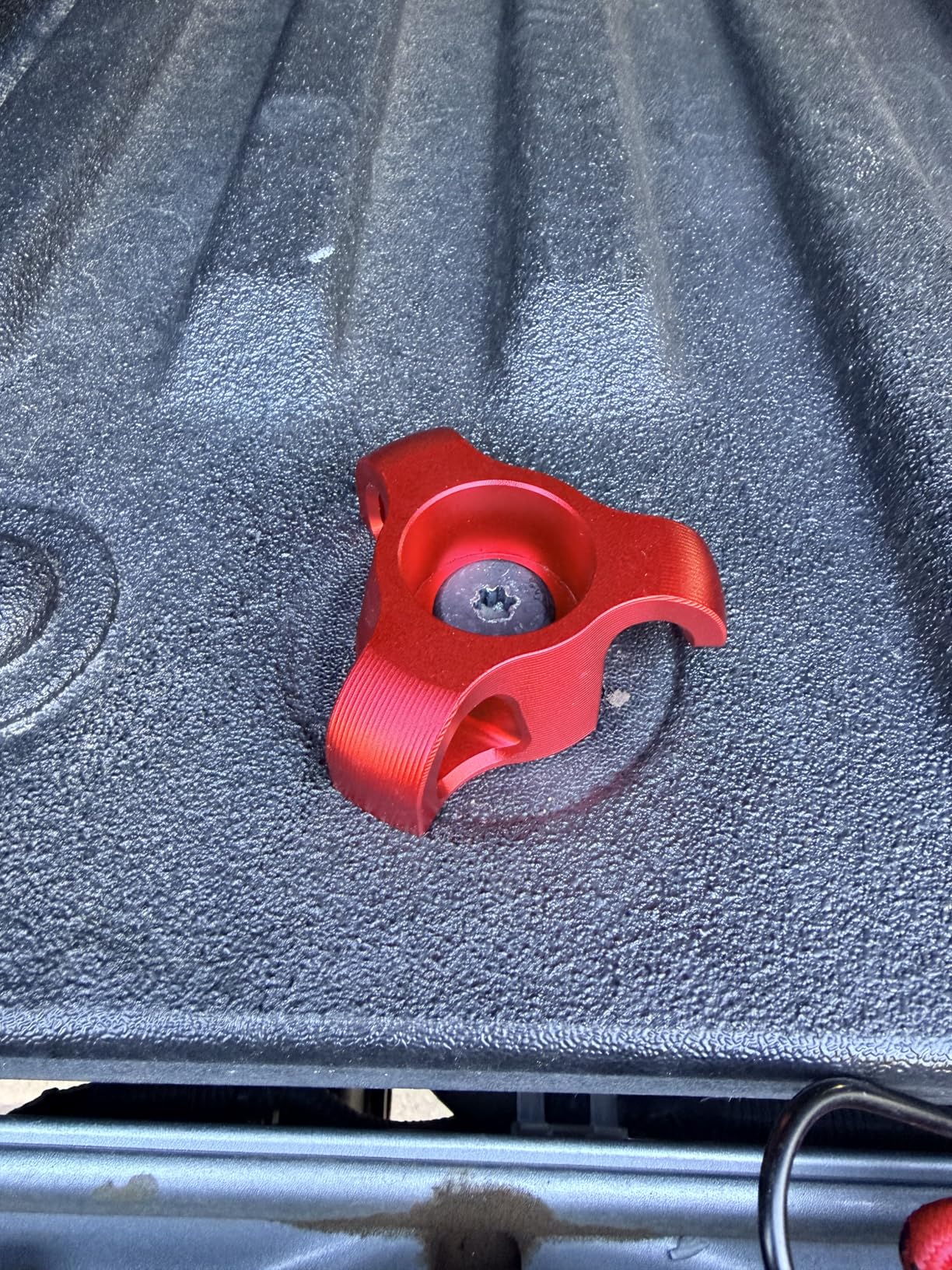 RENO Tie Down Anchors, 3-in-1 Aluminum Truck Tie Down Cleats for Cargo Rear Trunk for Tacoma Tundra ( Aluminum, Red, 2pcs)