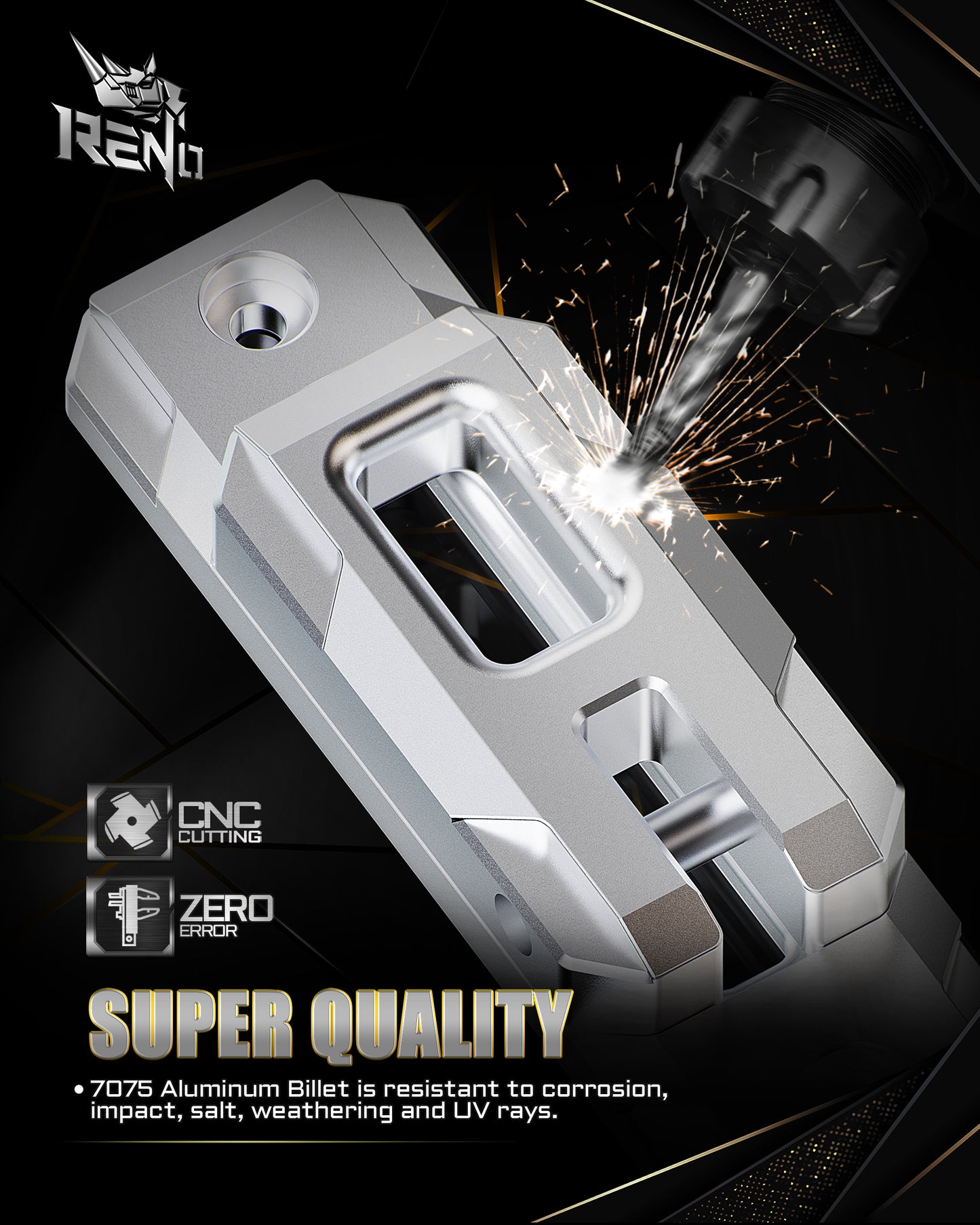 RENO Winch Shackle with Fairlead, Aluminum Hawse Fairlead with Winch Shackle Fit for Synthetic Rope 30,000 lbs Compatible with SUV Truck Off-Road Vehicle Towing Recovery (1 Pack)