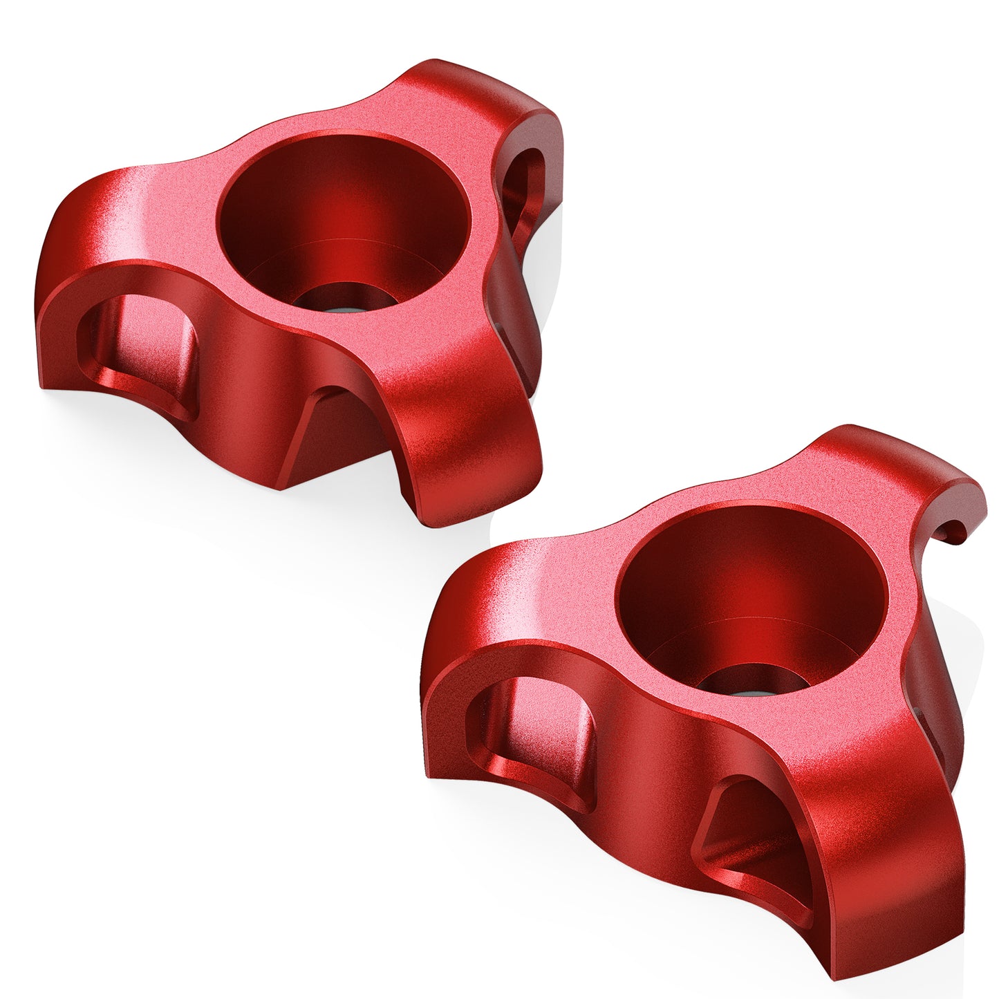 RENO Tie Down Anchors, 3-in-1 Aluminum Truck Tie Down Cleats for Cargo Rear Trunk for Tacoma Tundra ( Aluminum, Red, 2pcs)